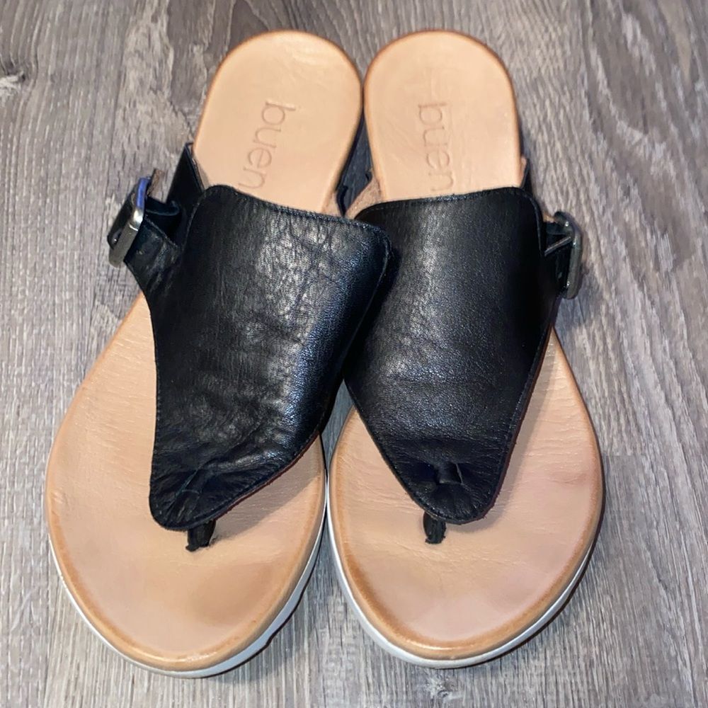 Bueno Franky black leather upper sandals size 41